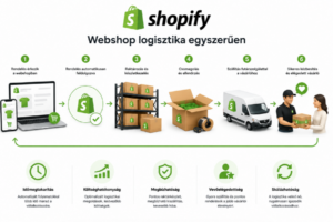 Shopify admin felület és egy fulfillment szoftver összekapcsolása.
